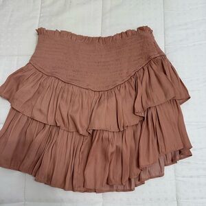 Elegant Tiered Brown Skirt